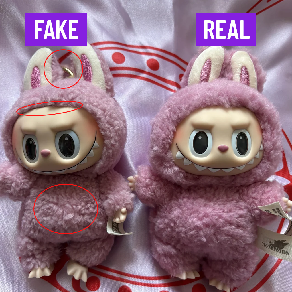 Fake vs real labubu